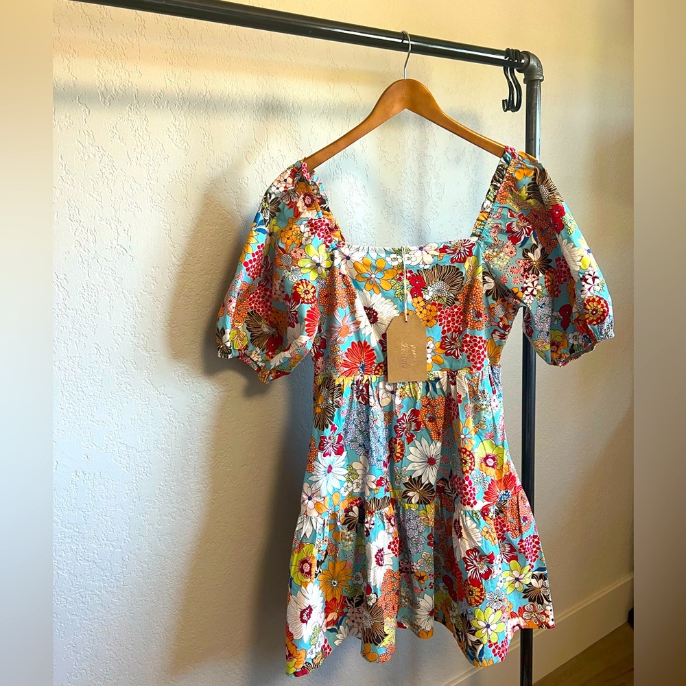 Multicolor peasant dress, Listicle brand size large